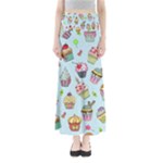 Cupcake Doodle Pattern Full Length Maxi Skirt