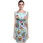 Cupcake Doodle Pattern Classic Sleeveless Midi Dress