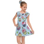 Cupcake Doodle Pattern Kids  Cap Sleeve Dress