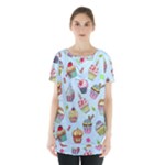 Cupcake Doodle Pattern Skirt Hem Sports Top