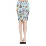 Cupcake Doodle Pattern Midi Wrap Pencil Skirt