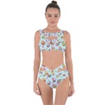 Cupcake Doodle Pattern Bandaged Up Bikini Set 