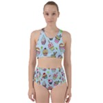 Cupcake Doodle Pattern Racer Back Bikini Set