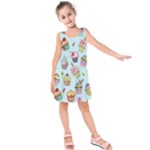 Cupcake Doodle Pattern Kids  Sleeveless Dress