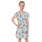 Cupcake Doodle Pattern Kids  Drop Waist Dress