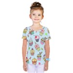 Cupcake Doodle Pattern Kids  One Piece Tee