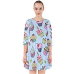 Cupcake Doodle Pattern Smock Dress