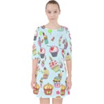 Cupcake Doodle Pattern Pocket Dress