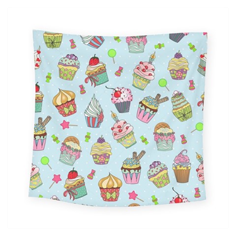 Cupcake Doodle Pattern Square Tapestry (Small) from ArtsNow.com