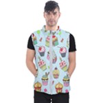 Cupcake Doodle Pattern Men s Puffer Vest