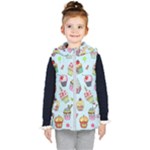 Cupcake Doodle Pattern Kids  Hooded Puffer Vest