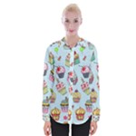 Cupcake Doodle Pattern Womens Long Sleeve Shirt