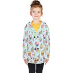 Cupcake Doodle Pattern Kids  Double Breasted Button Coat