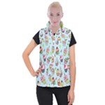 Cupcake Doodle Pattern Women s Button Up Vest