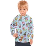 Cupcake Doodle Pattern Kids  Hooded Pullover