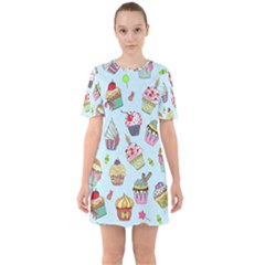 Sixties Short Sleeve Mini Dress 