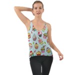 Cupcake Doodle Pattern Chiffon Cami