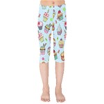 Cupcake Doodle Pattern Kids  Capri Leggings 