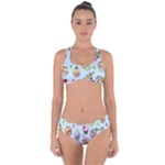 Cupcake Doodle Pattern Criss Cross Bikini Set