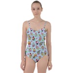 Cupcake Doodle Pattern Sweetheart Tankini Set