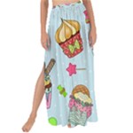 Cupcake Doodle Pattern Maxi Chiffon Tie-Up Sarong