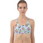 Cupcake Doodle Pattern Back Web Sports Bra