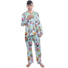 Men s Long Sleeve Satin Pajamas Set 