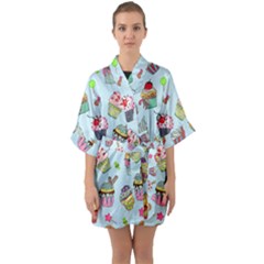 Half Sleeve Satin Kimono  