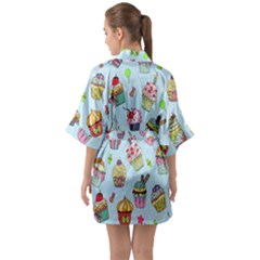 Half Sleeve Satin Kimono  