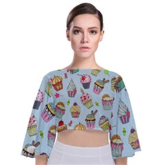 Tie Back Butterfly Sleeve Chiffon Top 