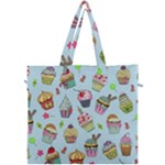 Cupcake Doodle Pattern Canvas Travel Bag