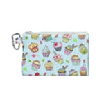 Cupcake Doodle Pattern Canvas Cosmetic Bag (Small)