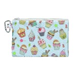 Cupcake Doodle Pattern Canvas Cosmetic Bag (Large)