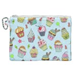 Cupcake Doodle Pattern Canvas Cosmetic Bag (XL)