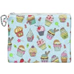 Cupcake Doodle Pattern Canvas Cosmetic Bag (XXL)