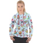 Cupcake Doodle Pattern Women s Overhead Hoodie