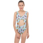 Cupcake Doodle Pattern Center Cut Out Swimsuit