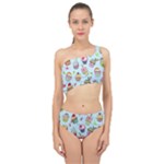 Cupcake Doodle Pattern Spliced Up Two Piece Swimsuit