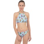 Cupcake Doodle Pattern Racer Front Bikini Set