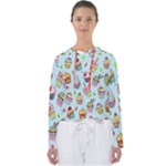 Cupcake Doodle Pattern Women s Slouchy Sweat