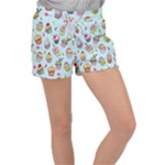 Cupcake Doodle Pattern Velour Lounge Shorts