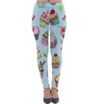 Cupcake Doodle Pattern Lightweight Velour Leggings