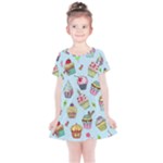 Cupcake Doodle Pattern Kids  Simple Cotton Dress