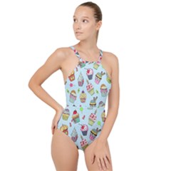 High Neck One Piece Swimsuit 