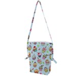 Cupcake Doodle Pattern Folding Shoulder Bag