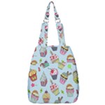 Cupcake Doodle Pattern Center Zip Backpack