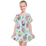 Cupcake Doodle Pattern Kids  Smock Dress