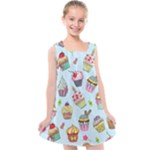 Cupcake Doodle Pattern Kids  Cross Back Dress