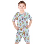 Cupcake Doodle Pattern Kids  Tee and Shorts Set