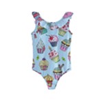 Cupcake Doodle Pattern Kids  Frill Swimsuit